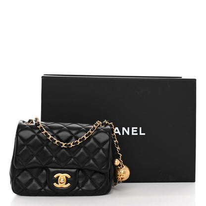 Chanel Lambskin Quilted Mini Pearl Crush Flap Black 10 of 10