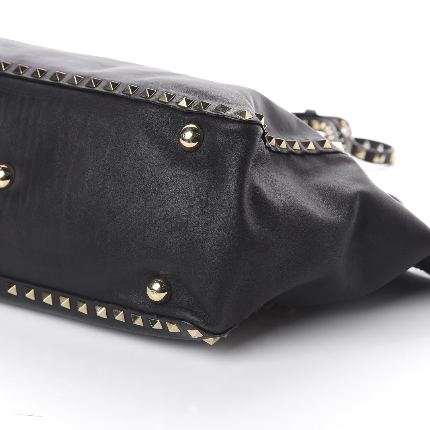 Valentino Garavani Vitello Medium Rockstud Tote Black 7 of 7