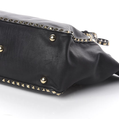 Valentino Garavani Vitello Medium Rockstud Tote Black 7 of 7