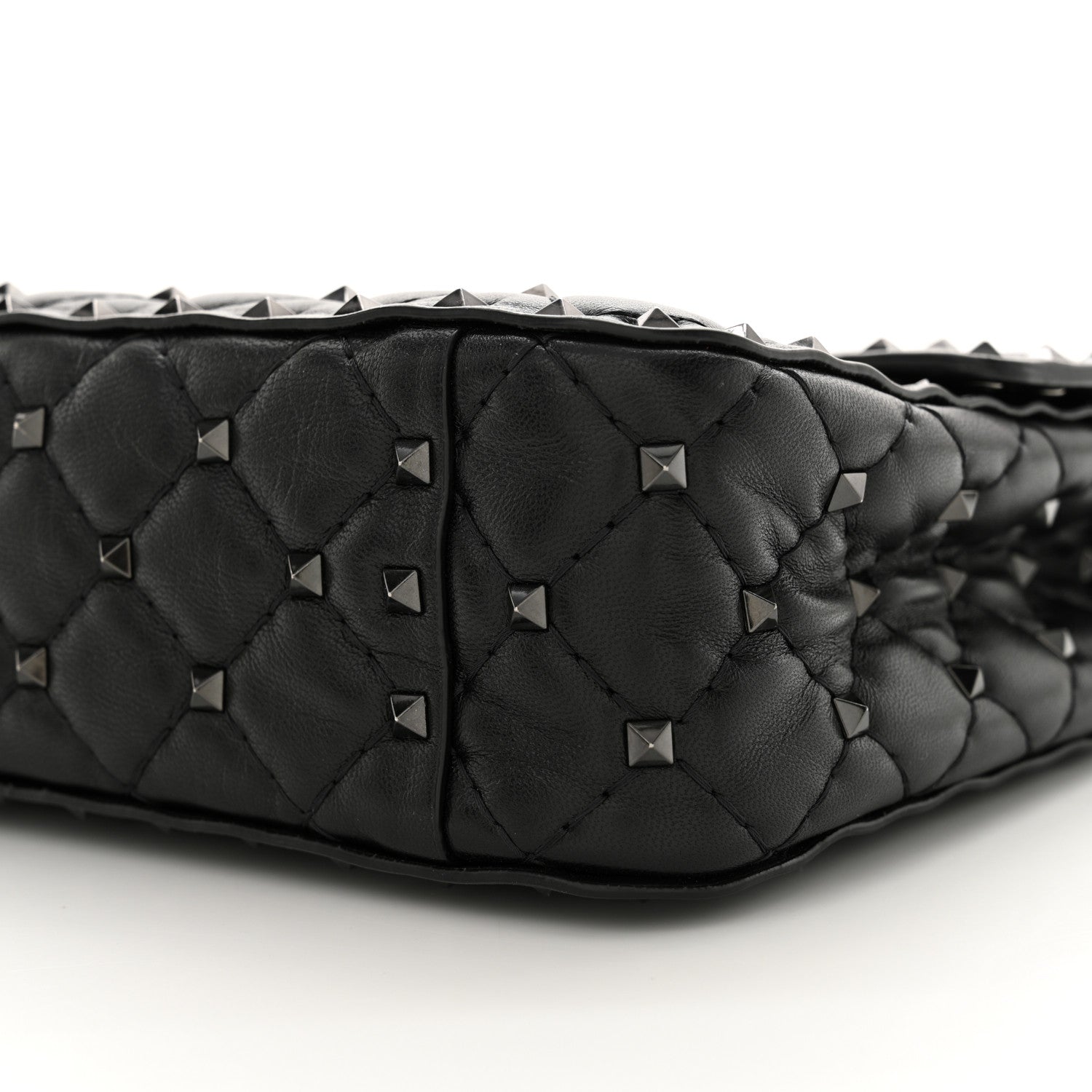 Valentino Garavani Lambskin Monochrome Medium Rockstud Spike Shoulder Bag Black 9 of 10