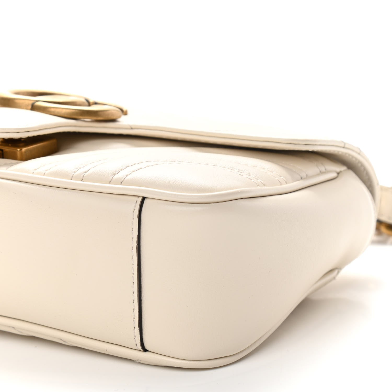 Gucci Calfskin Matelasse Mini GG Marmont Shoulder Bag White 10 of 11
