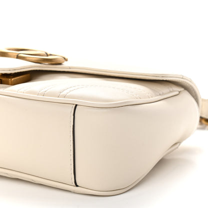 Gucci Calfskin Matelasse Mini GG Marmont Shoulder Bag White 10 of 11