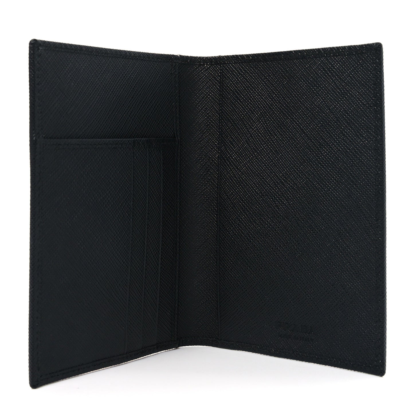 Re-Nylon Saffiano Passport Holder Black