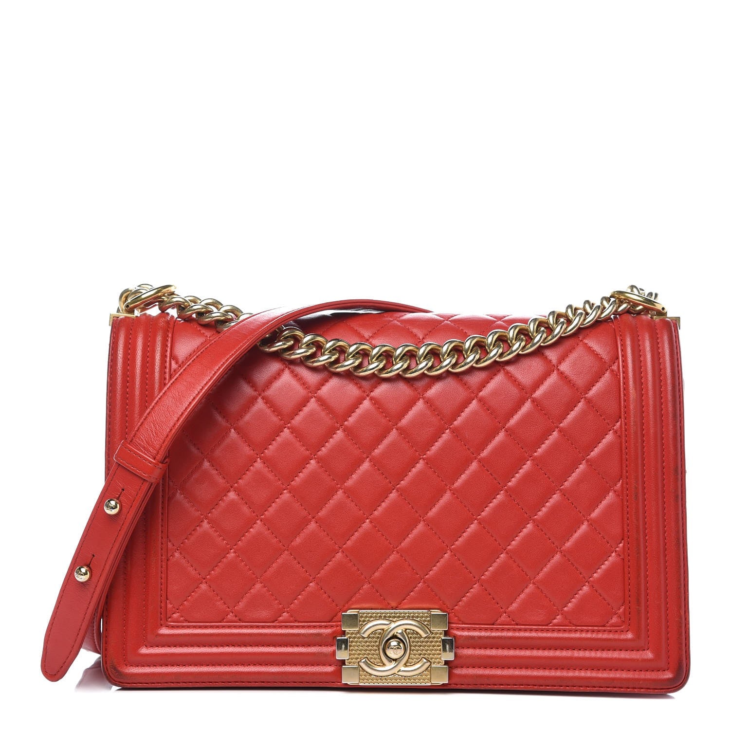 Chanel Lambskin Quilted New Medium Boy Flap Red 1 of 13