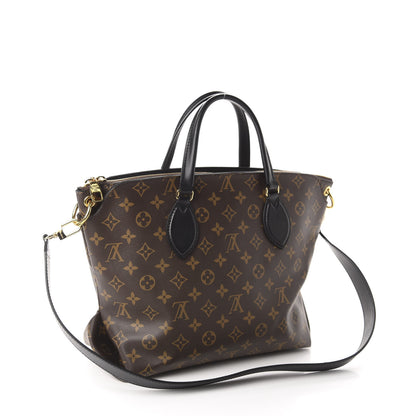 Louis Vuitton Monogram Flower Zipped Tote MM Black 3 of 10