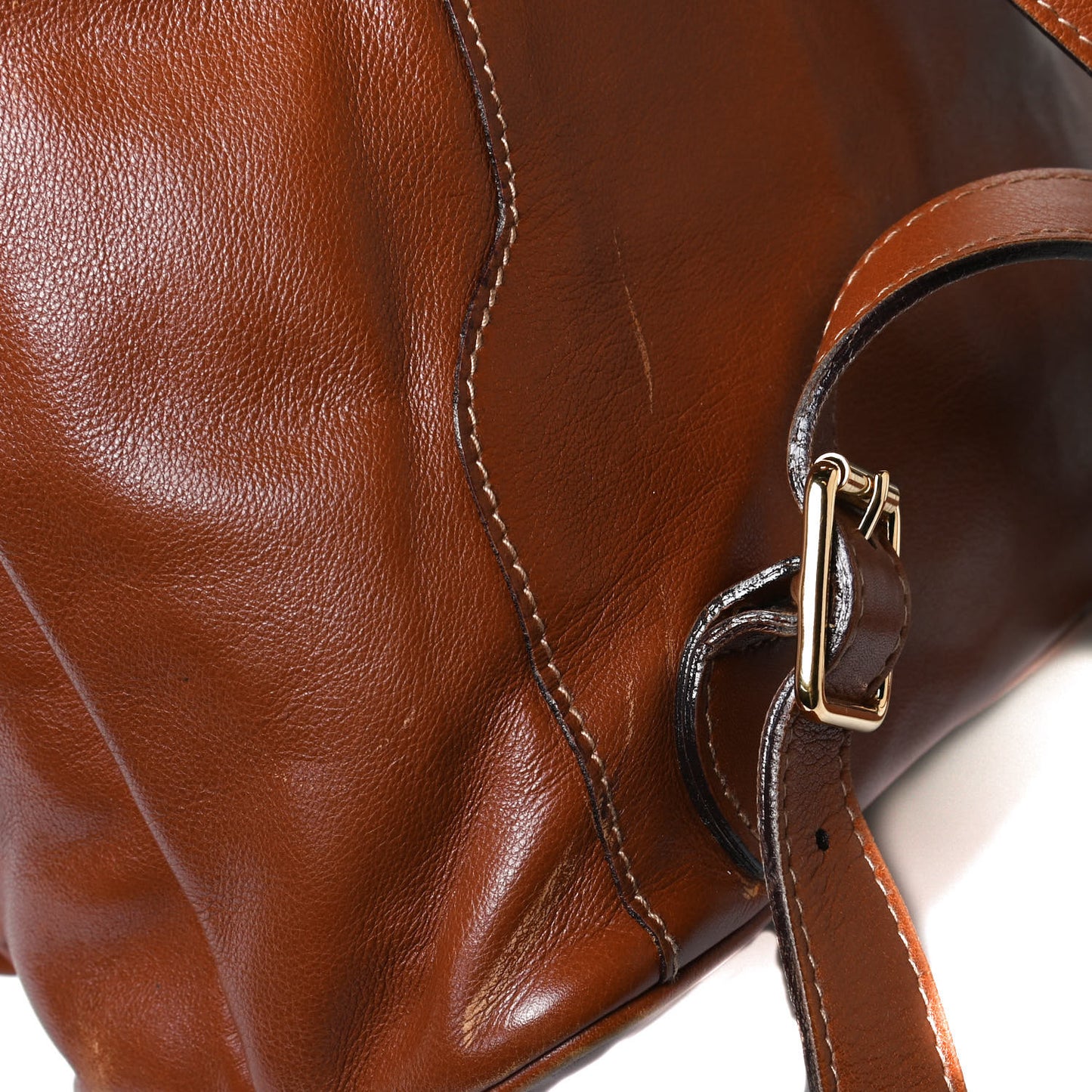 Calfskin Bamboo Backpack Brown