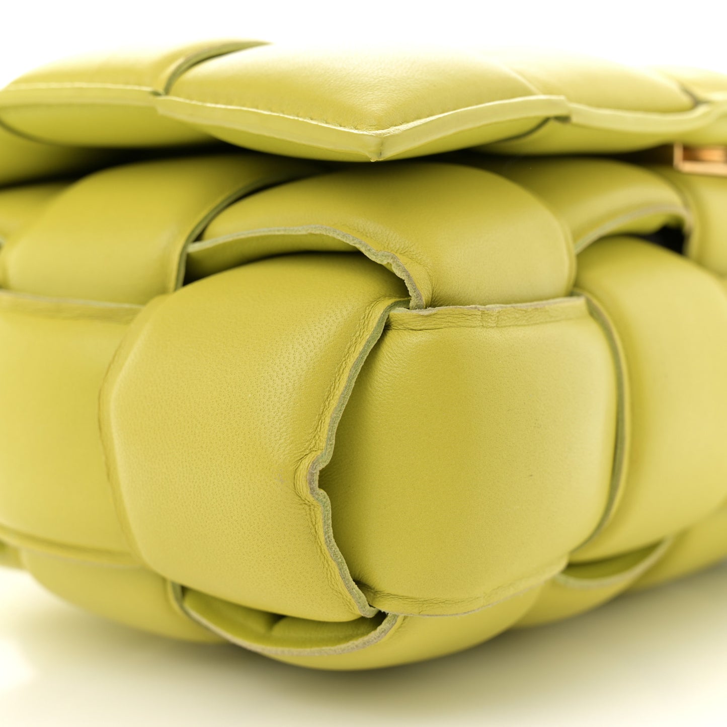 Nappa Maxi Intreccio Padded Cassette Crossbody Bag Kiwi