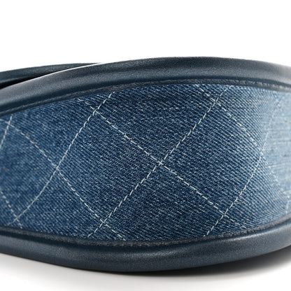 Chanel Washed Denim Quilted Small Messenger Flap Blue 9 of 10