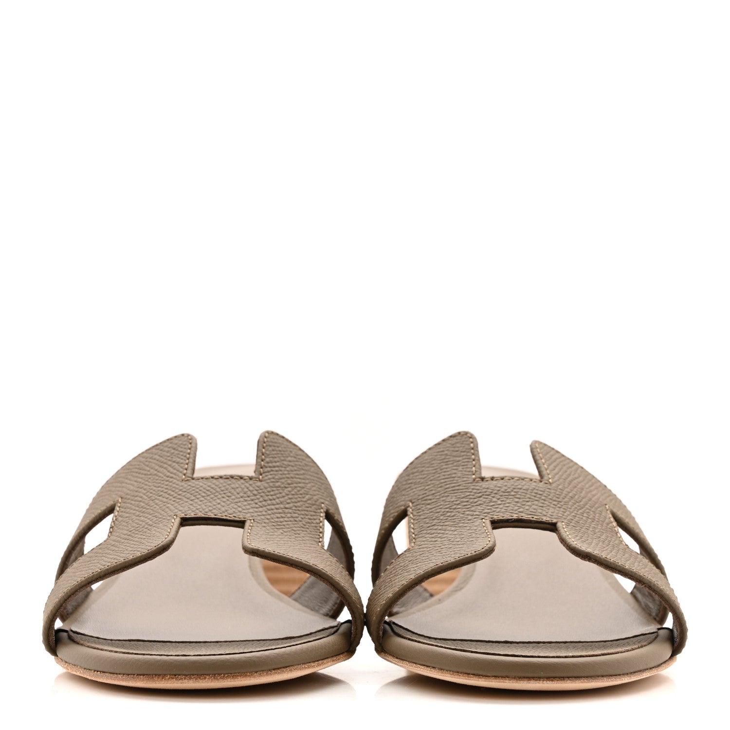 Hermes Epsom Oasis Sandals 37.5 Etoupe 5 of 22