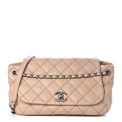 Chanel Calfskin Stitch It Accordion Flap Beige 1 of 14