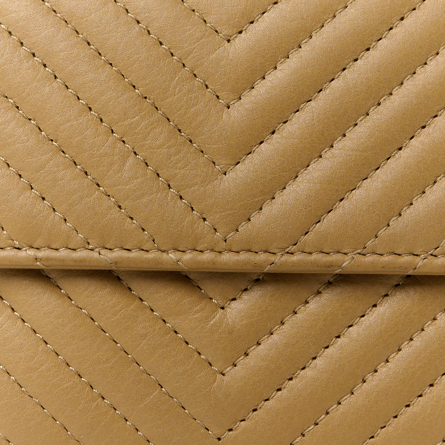 Chanel Aged Calfskin Chevron Quilted Flap Card Holder Beige 8 of 10