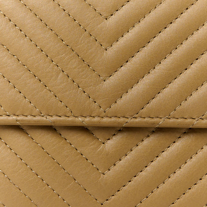 Chanel Aged Calfskin Chevron Quilted Flap Card Holder Beige 8 of 10