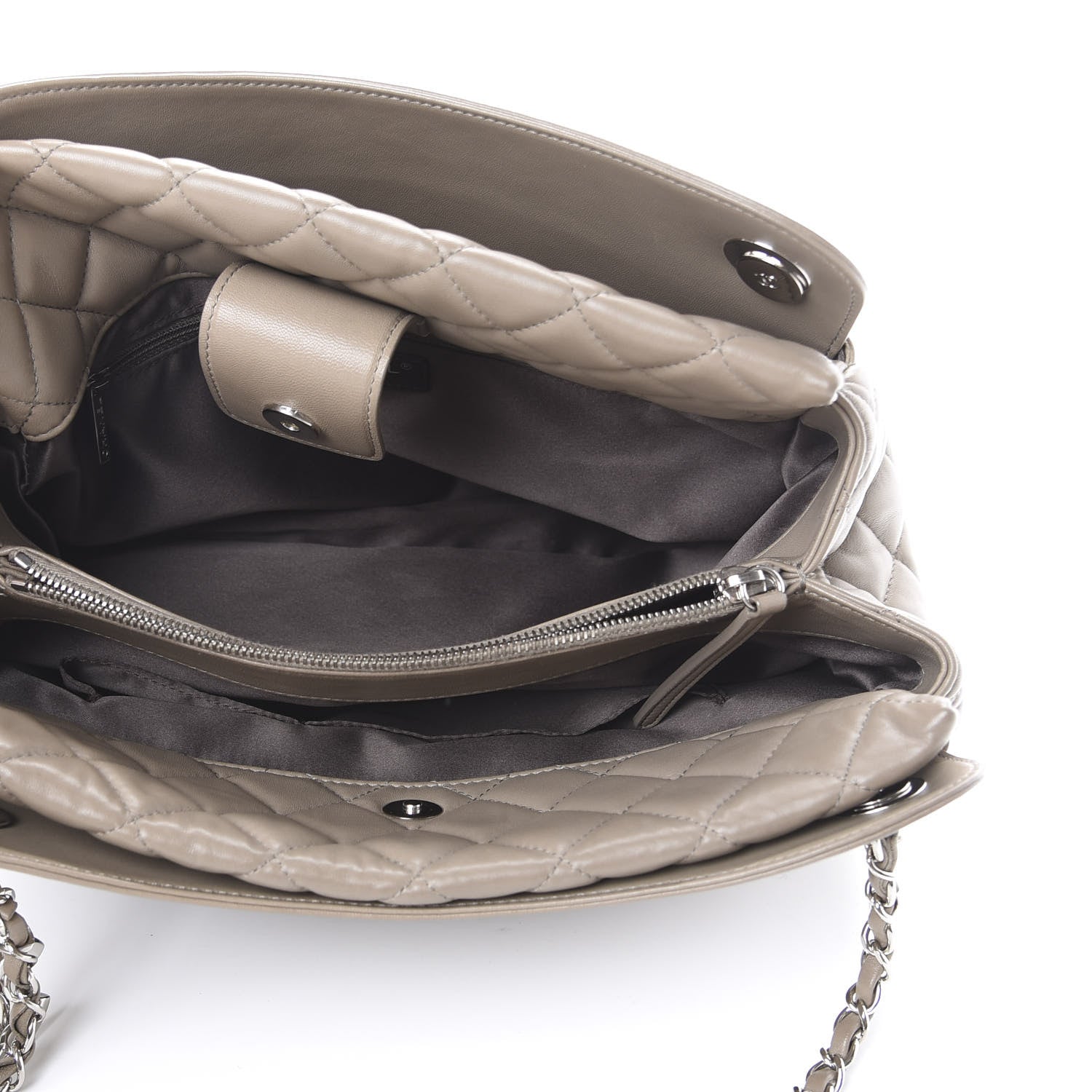 Chanel Lambskin Quilted Large 7 Tote Taupe 4 of 15