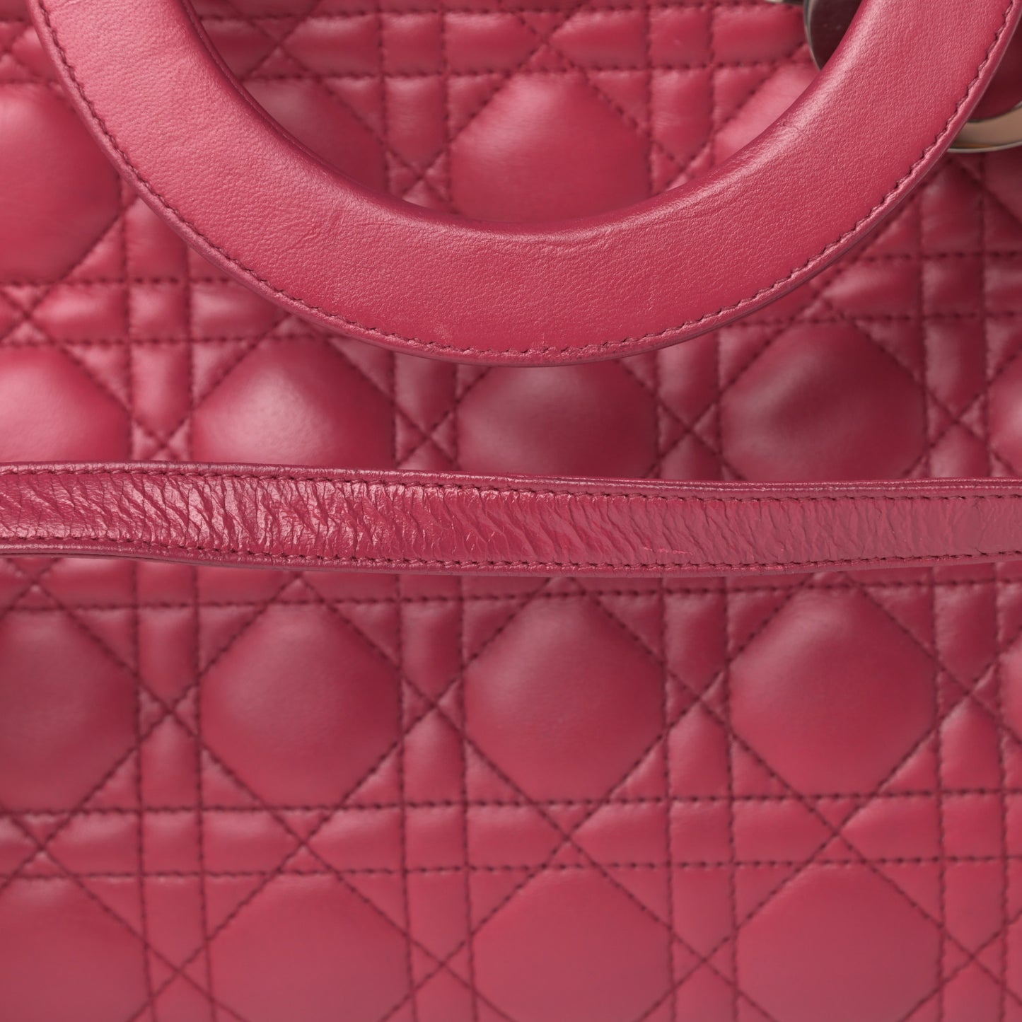 Lambskin Cannage Large Lady Dior Pink