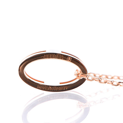 Hermes Lacquered Rose Gold Pop H Pendant Necklace Black 6 of 8