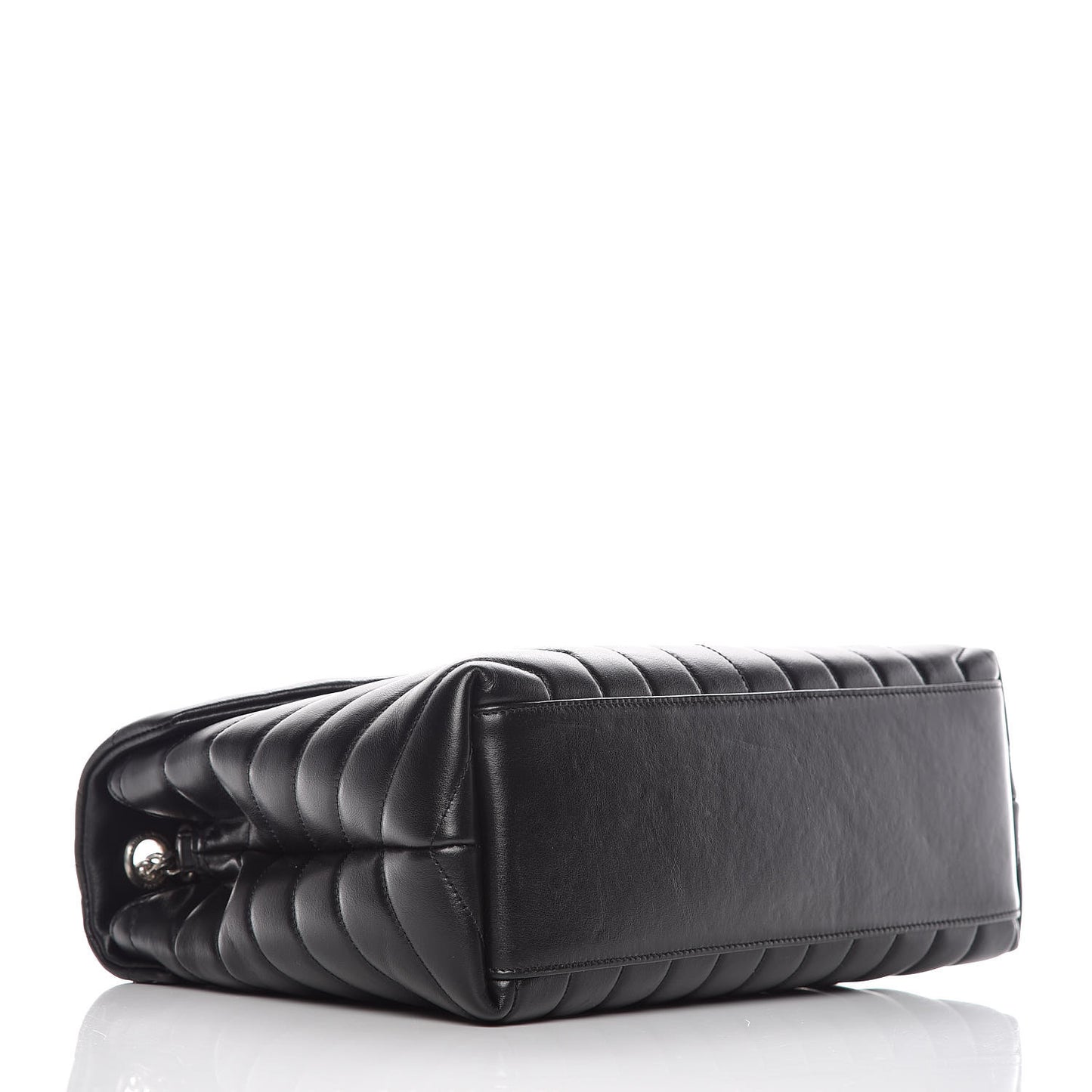 Calfskin Y Quilted Monogram Medium Loulou Chain Satchel Black