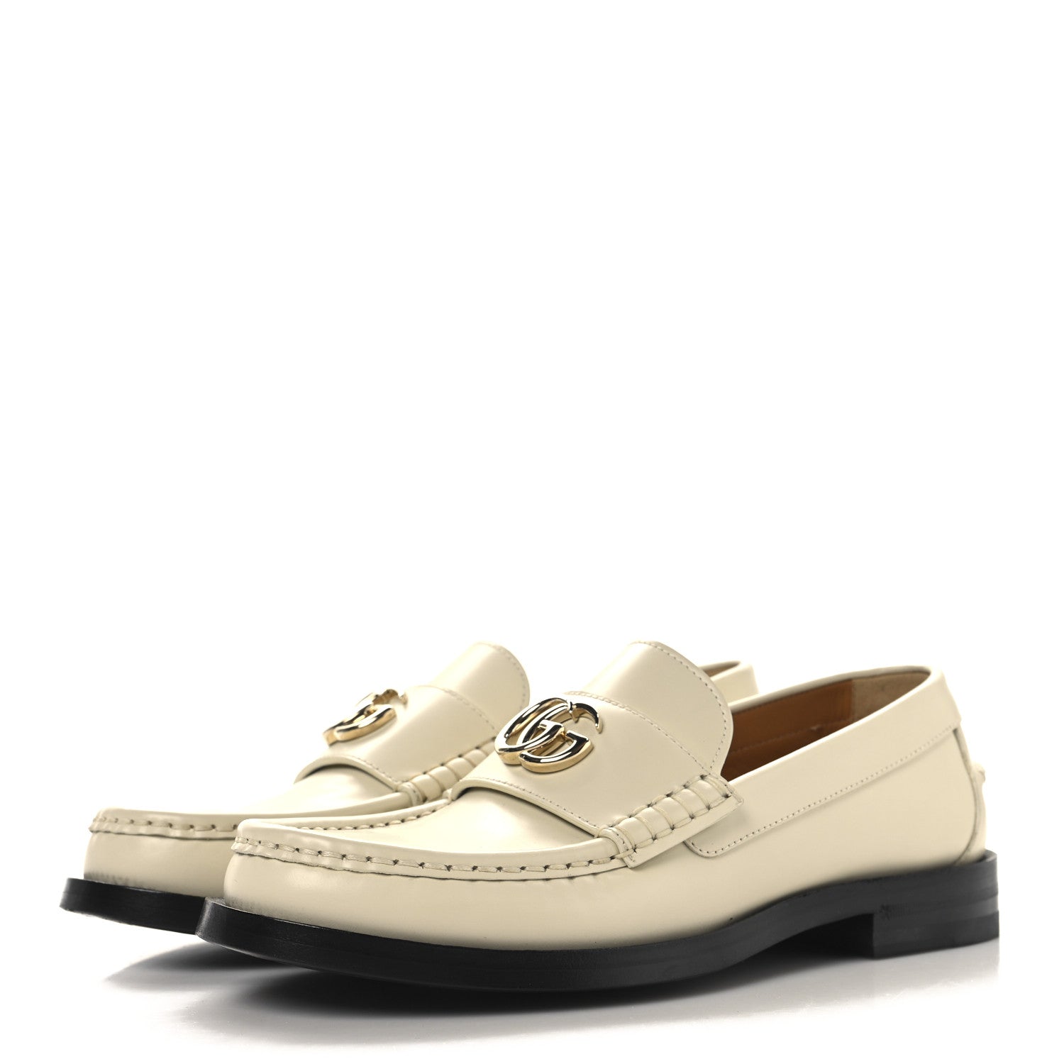 Gucci Calfskin Womens Horsebit Moccasin Loafers 37.5 New Ivoire 4 of 10