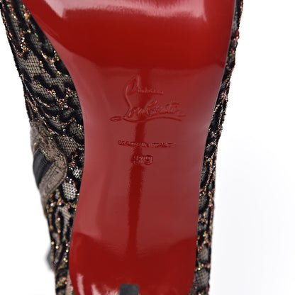 Christian Louboutin Mesh Glitter Nancy Bootie 100 Ankle Boots 39 Black 7 of 8