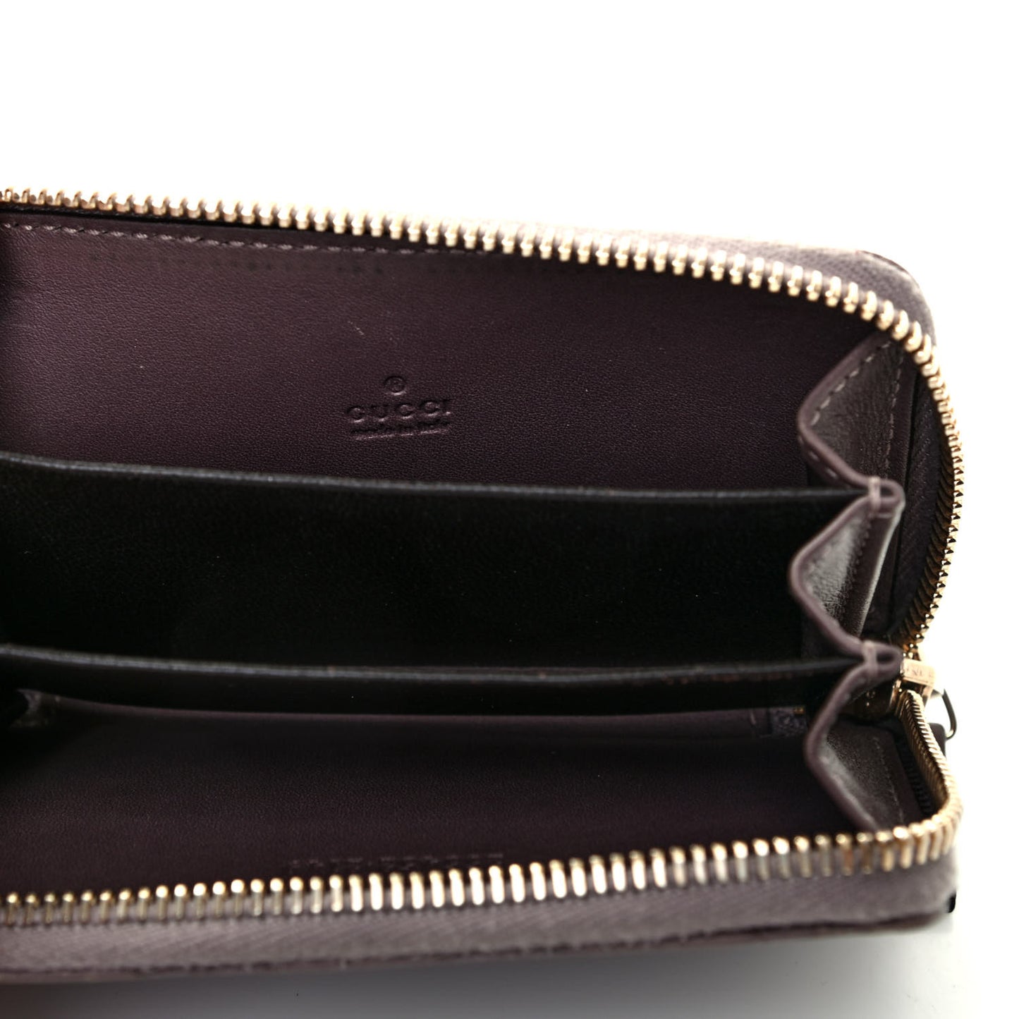 Guccissima Zip Around Card Case Mauve