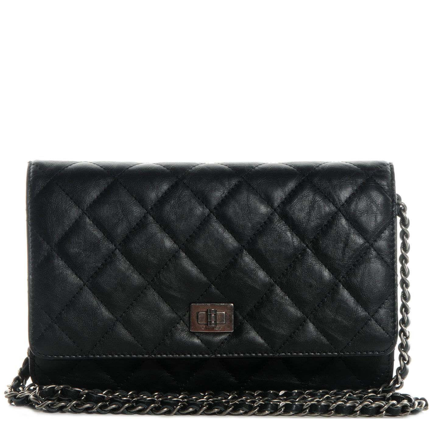 Aged Calfskin Reissue Wallet On Chain WOC Black