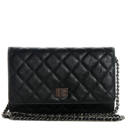 Chanel Aged Calfskin Reissue Wallet On Chain WOC Black 1 of 8