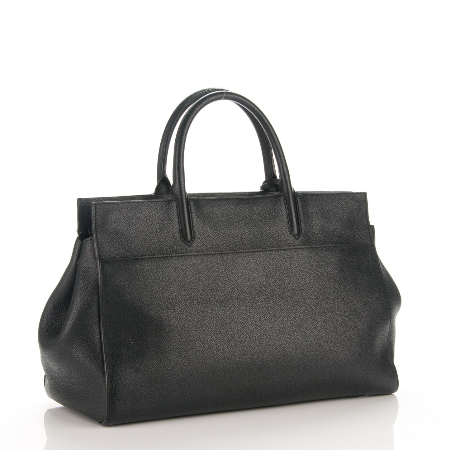 Grained Calfskin Medium Cabas Rive Gauche Black