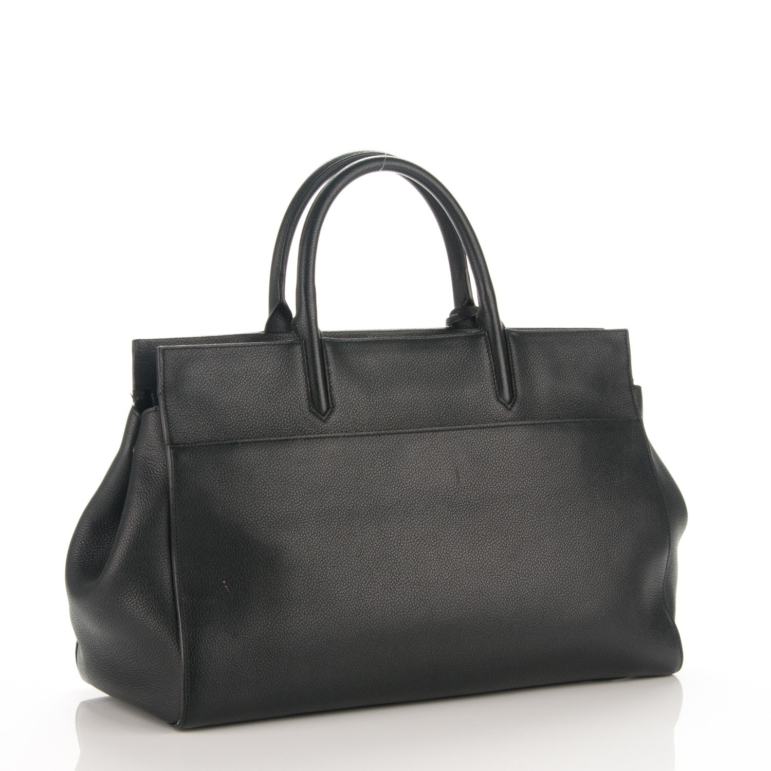 Saint Laurent Grained Calfskin Medium Cabas Rive Gauche Black 2 of 15