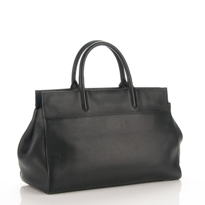 Saint Laurent Grained Calfskin Medium Cabas Rive Gauche Black 2 of 15