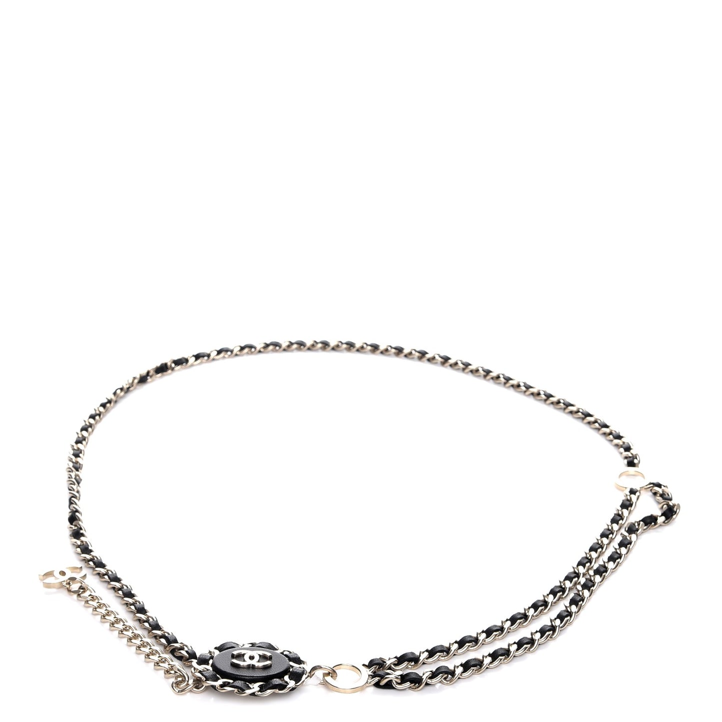 Lambskin Chain CC Fancy Belt 90 Black Gold