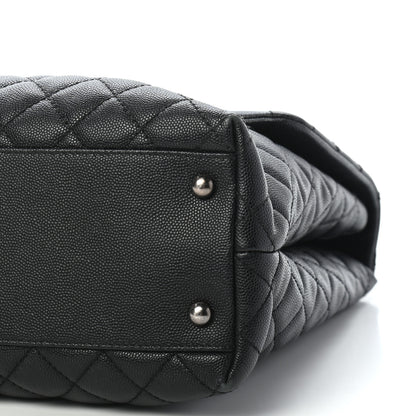 Chanel Caviar Lizard Quilted Large Coco Handle Flap Black 9 of 9