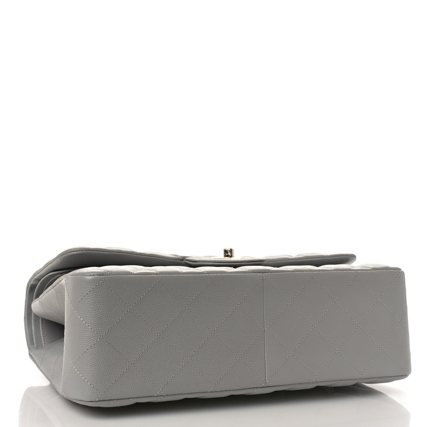 Chanel Caviar Quilted Jumbo Double Flap Grey 4 of 9