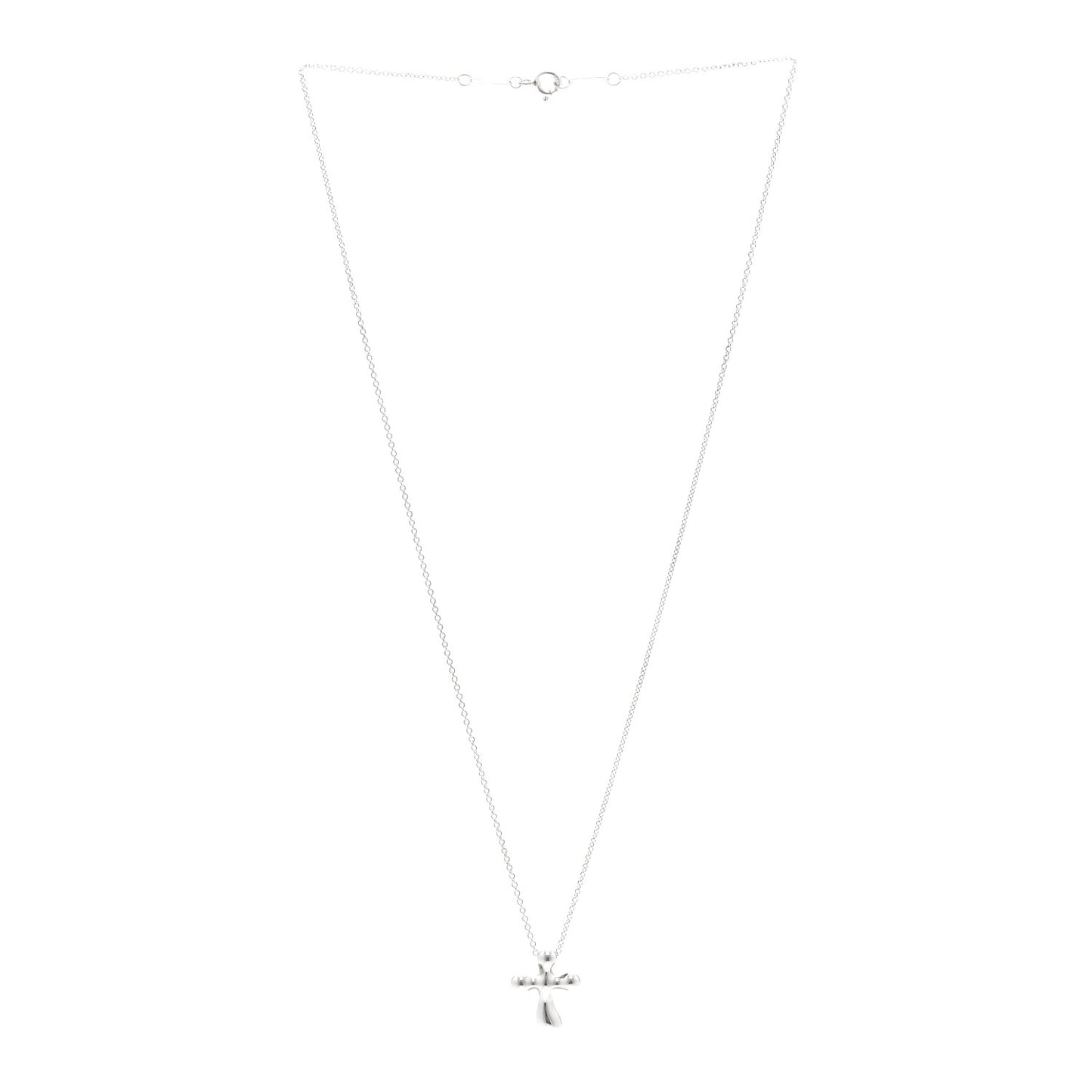 Sterling Silver 12mm Elsa Peretti Cross Pendant Necklace