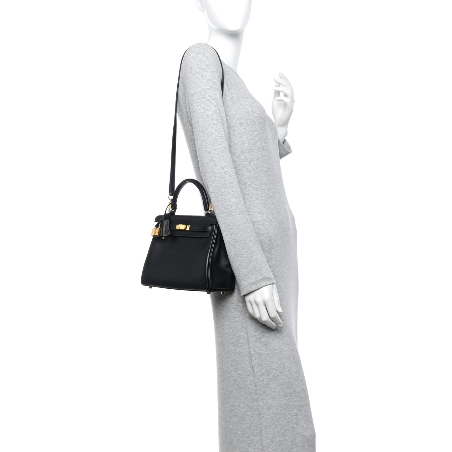 Cheri Calfskin Kelly Retourne 25 Black