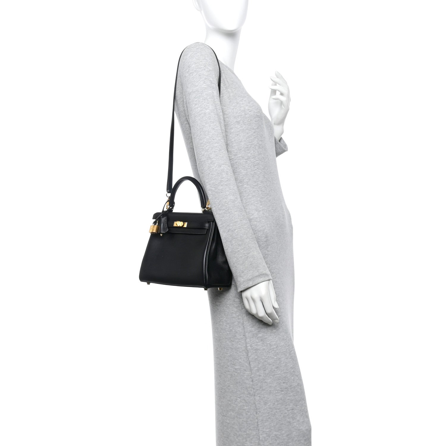 Hermes Cheri Calfskin Kelly Retourne 25 Black 2 of 10