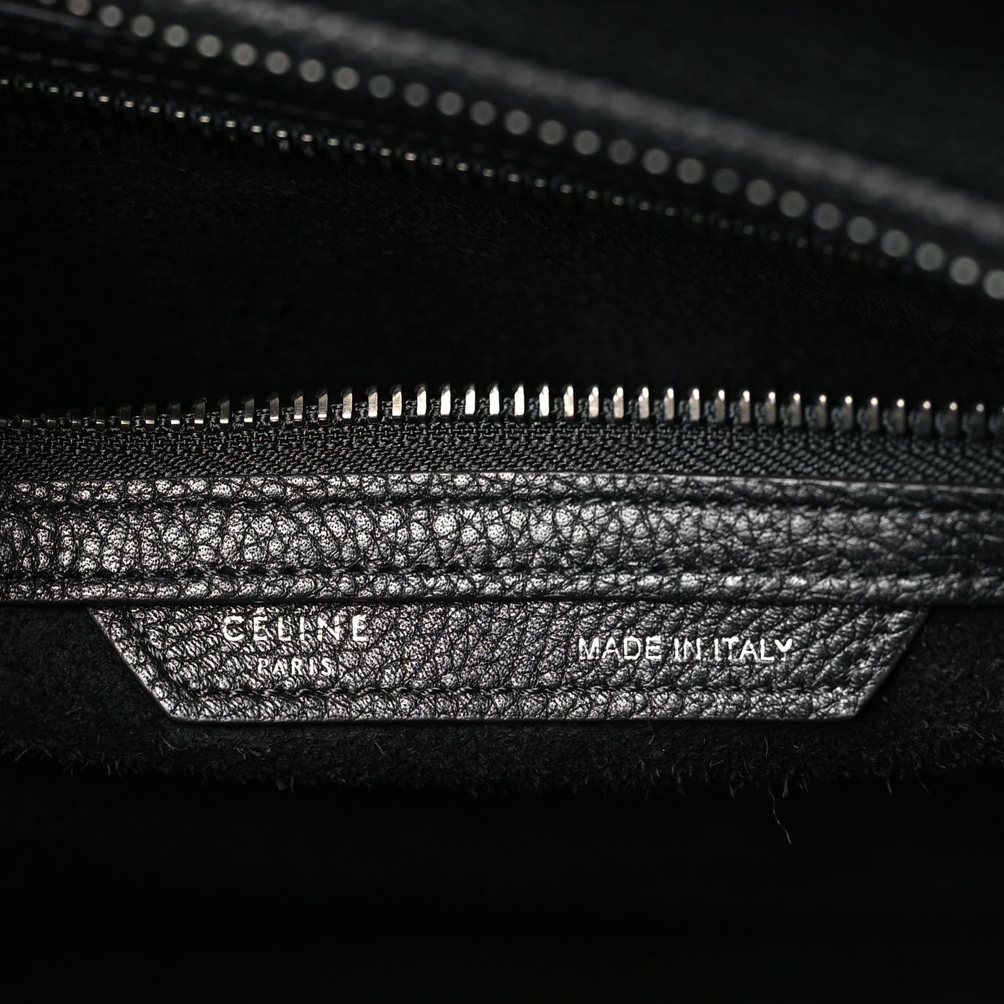 Drummed Calfskin Mini Luggage Black