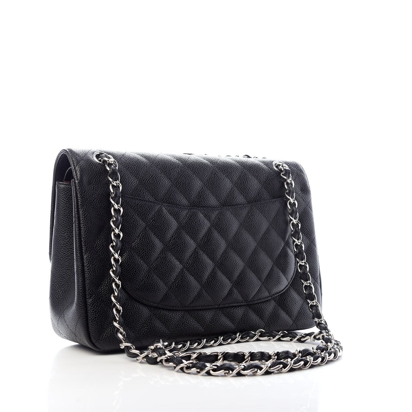 Caviar Quilted Jumbo Double Flap Black