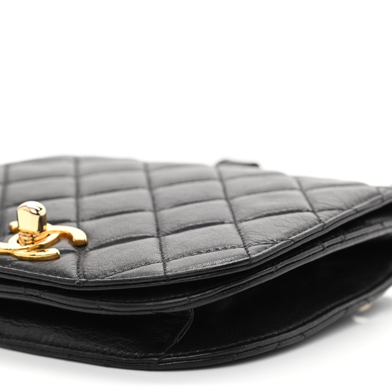 Chanel Lambskin Quilted Flap Waist Belt Bag 75 30 Black 12 of 13