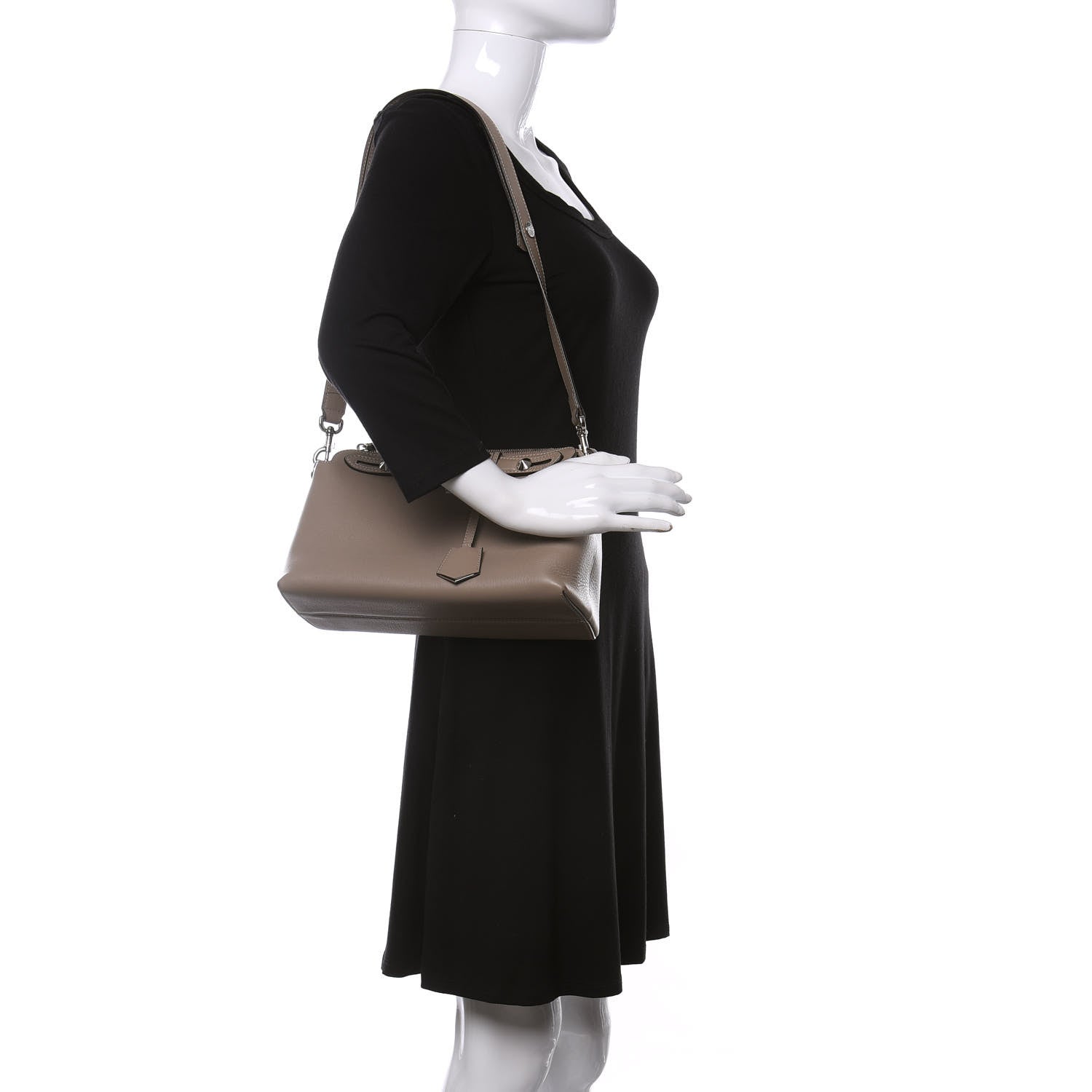 Fendi Vitello Dolce Medium By The Way Boston Bag Tortora 2 of 9