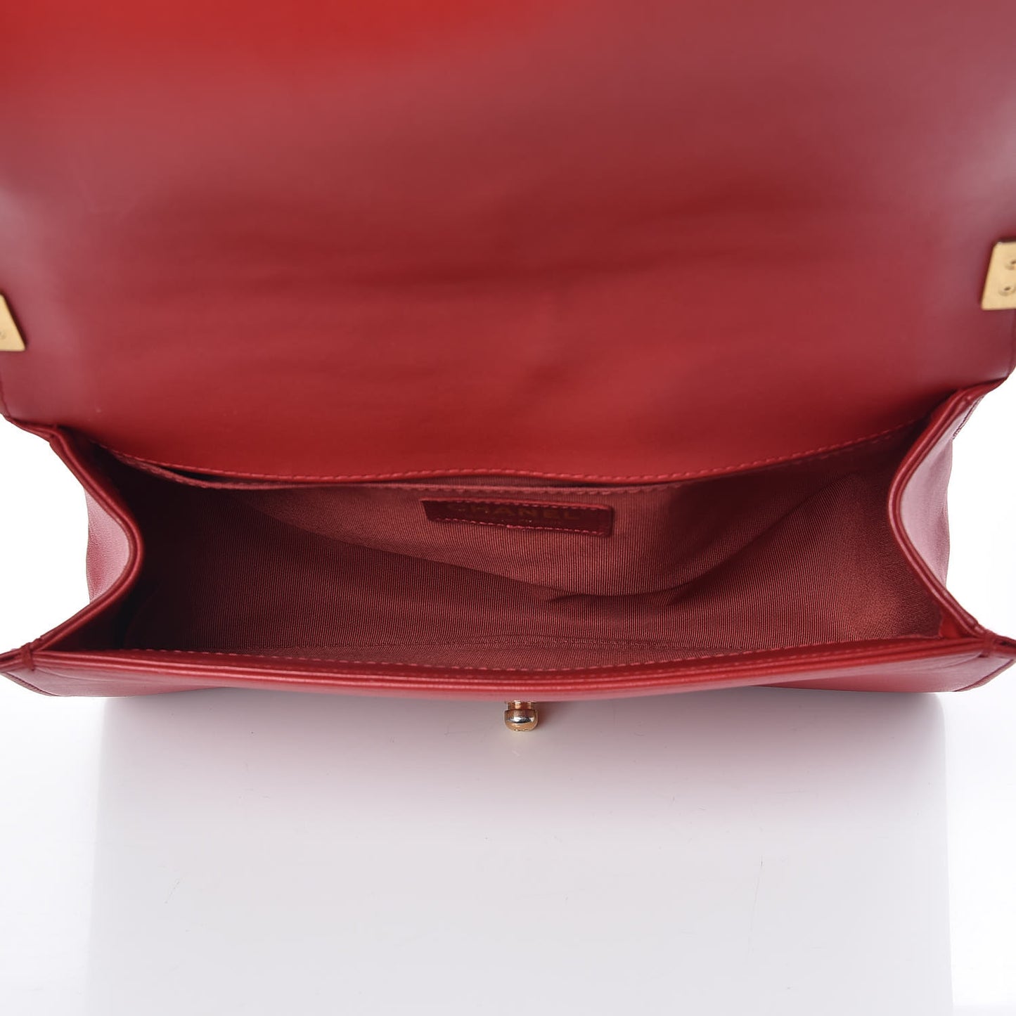 Lambskin Quilted Medium Boy Flap Red
