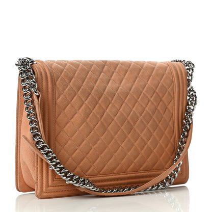 Chanel Iridescent Caviar Quilted Large Boy Flap Beige 3 of 13