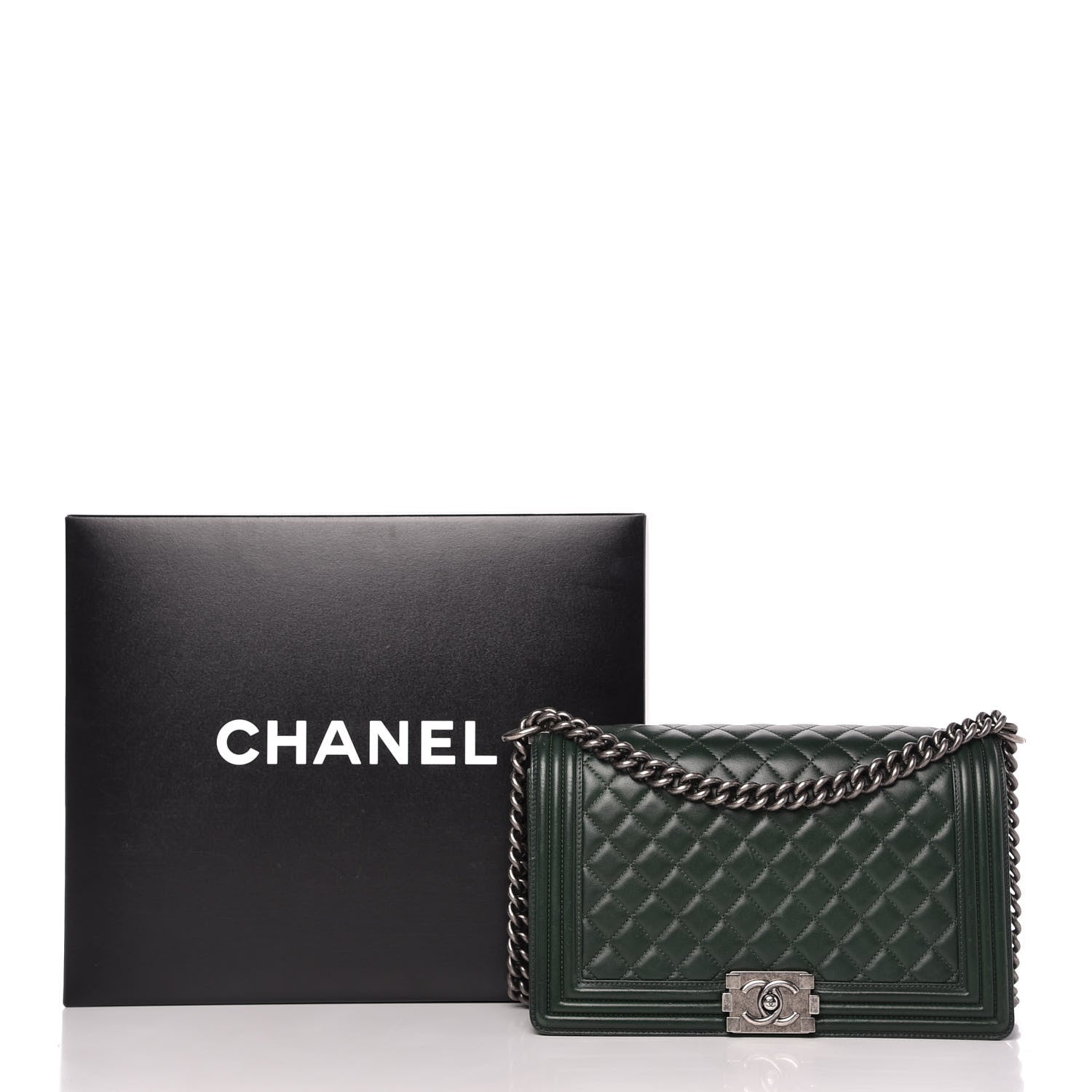 Chanel Lambskin Quilted New Medium Boy Flap Green 11 of 11
