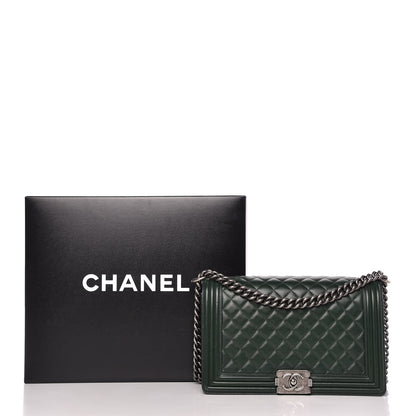 Chanel Lambskin Quilted New Medium Boy Flap Green 11 of 11