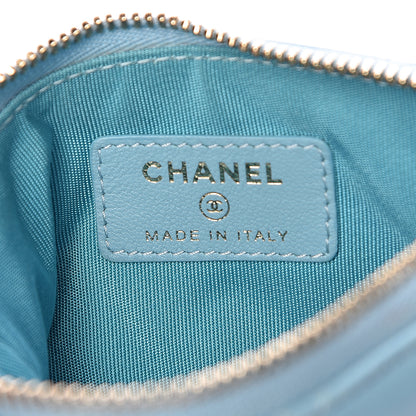 Chanel Lambskin Quilted Small Cosmetic Case Turquoise 6 of 12