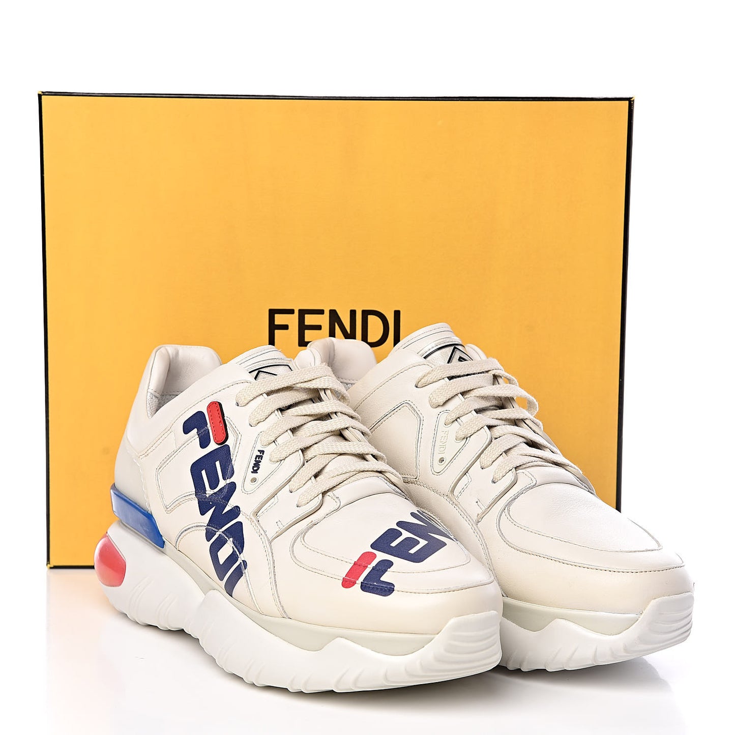 X FILA Vitello Mania Painted Mens Chunky Sneakers 9 Ice White Caipiroska Blueberry