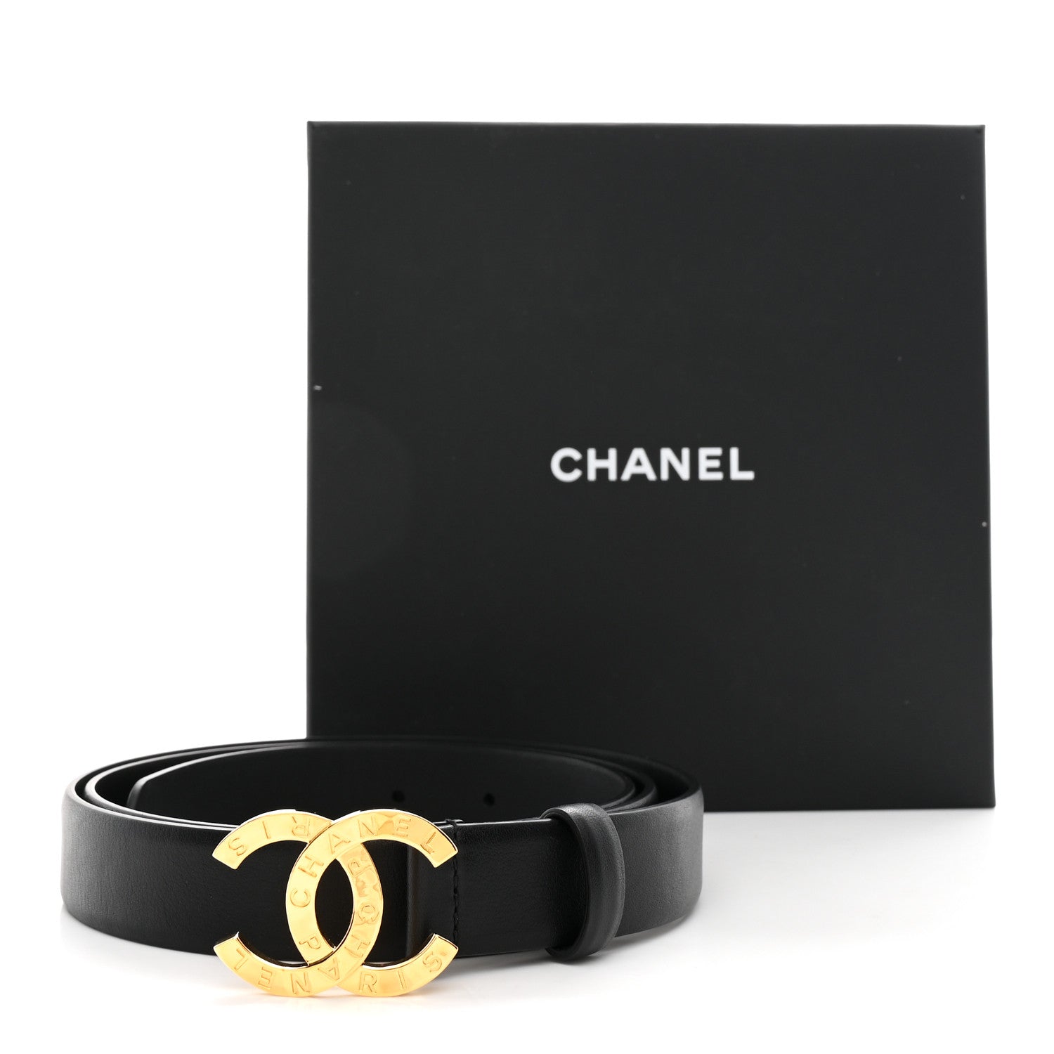 Chanel Calfskin Paris Button CC Belt 100 40 Black 8 of 8