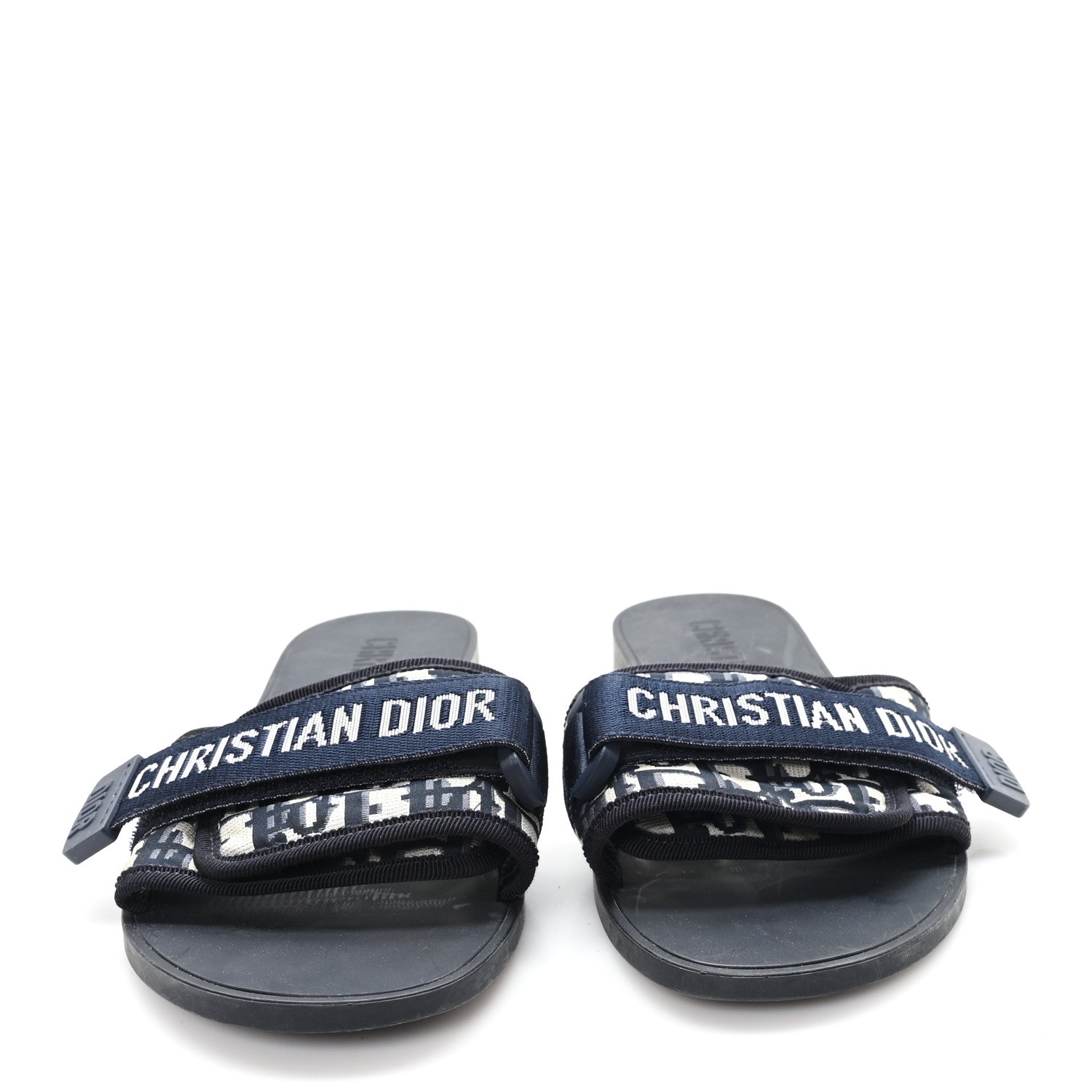 Christian Dior Nylon Oblique Dio(r)evolution Slide Sandals 38 Deep