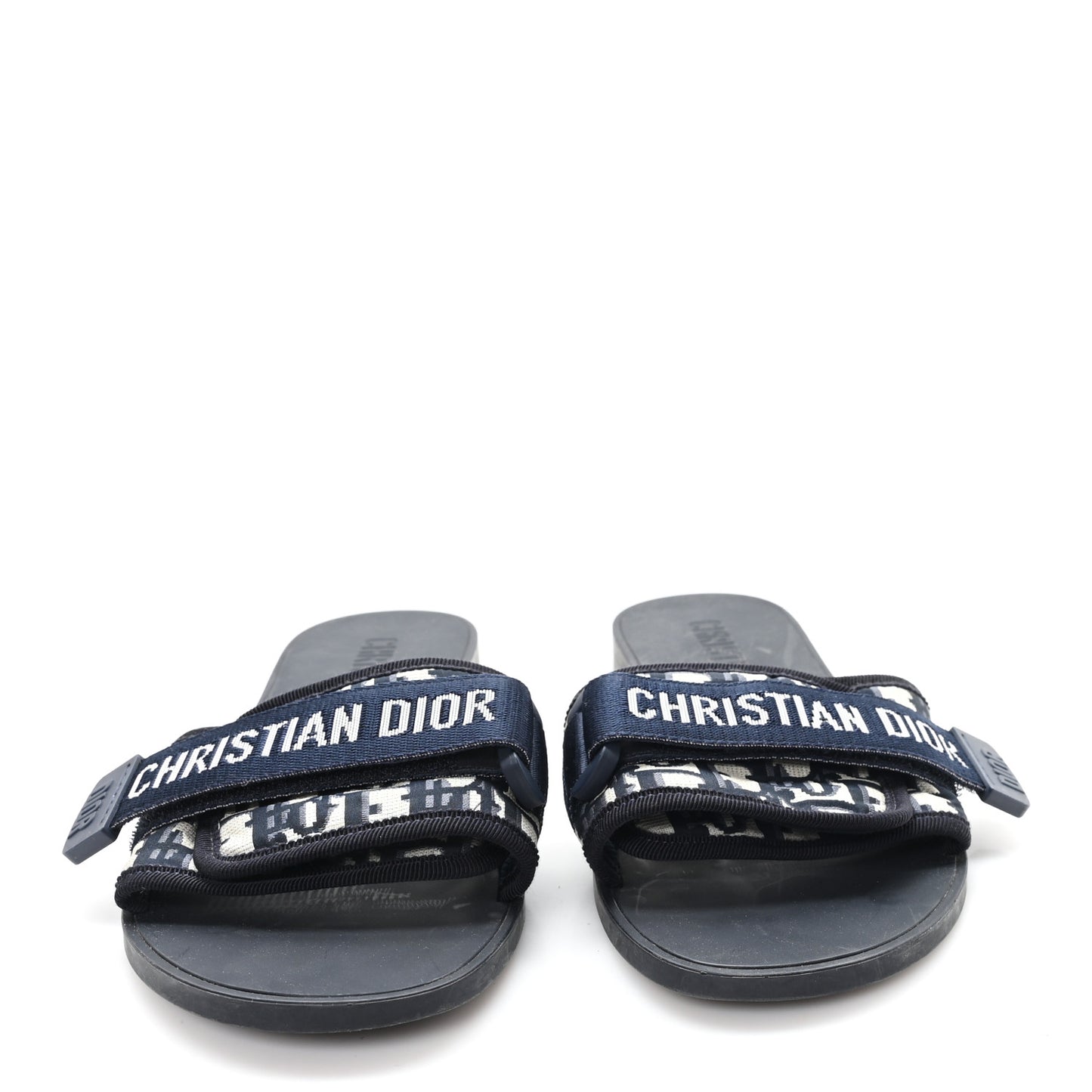 Nylon Oblique Dio(r)evolution Slide Sandals 38 Deep Blue