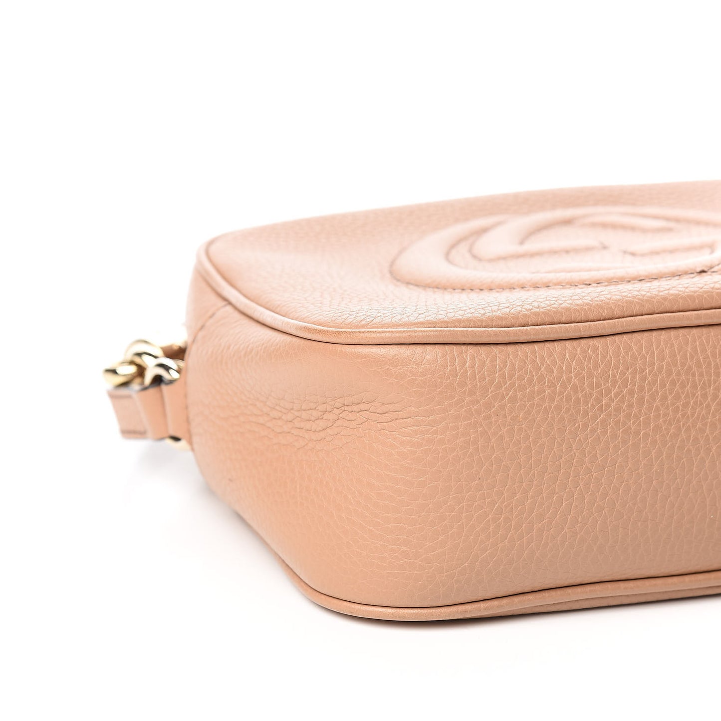 Pebbled Calfskin Small Soho Disco Bag Rose Beige