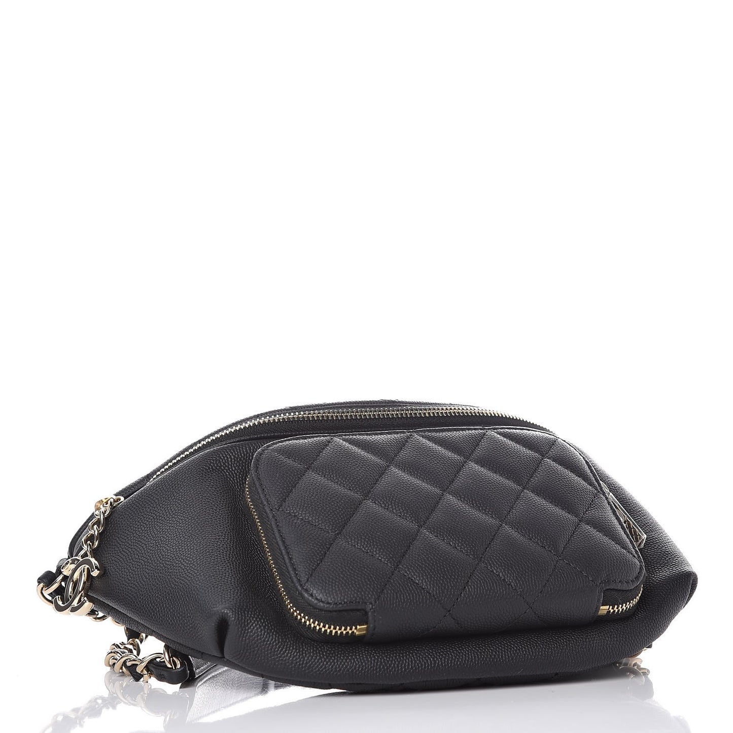 Caviar Quilted Business Affinity Waist Belt Bag Black