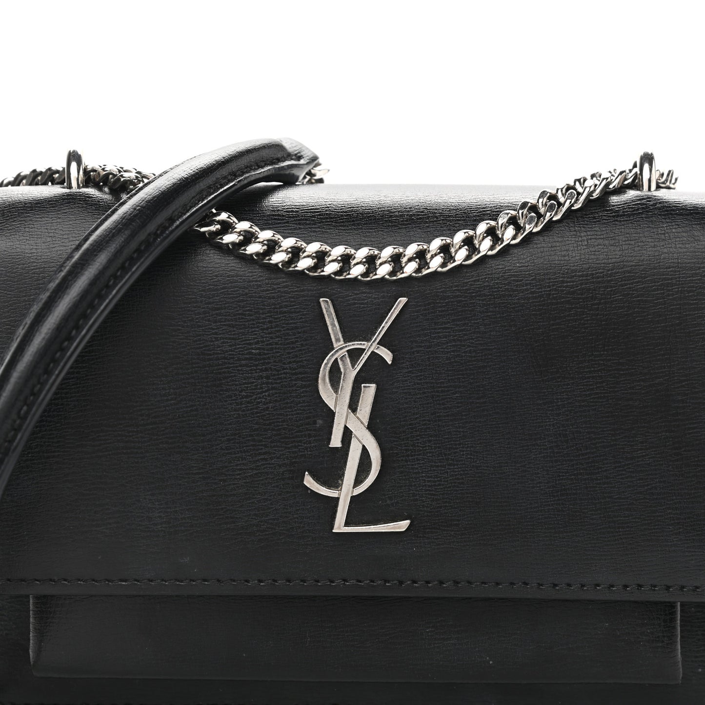 Calfskin Monogram Sunset Chain Wallet Black